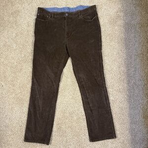 LL Bean Corduroy Pants Men’s Size 42x34 Brown Cotton Standard Fit Soft Warm